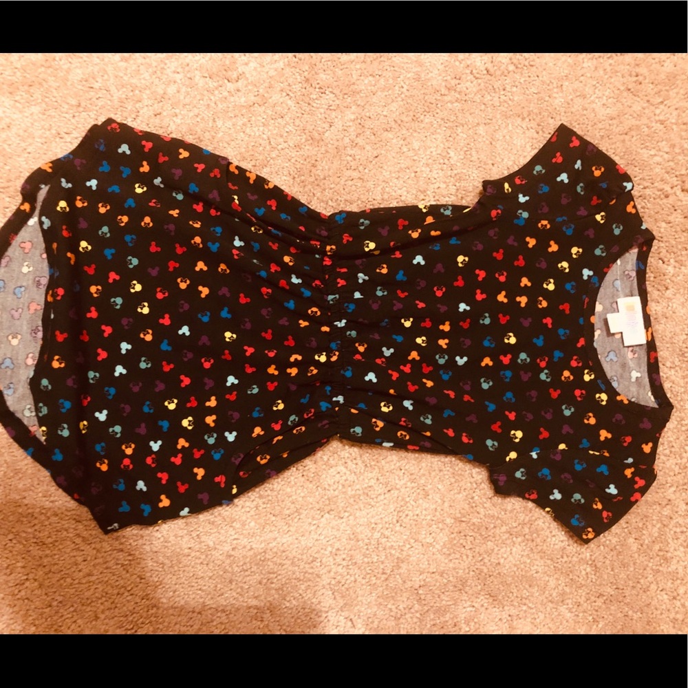 2T multi-color Mickey and Minnie head LuLaRoe Mae